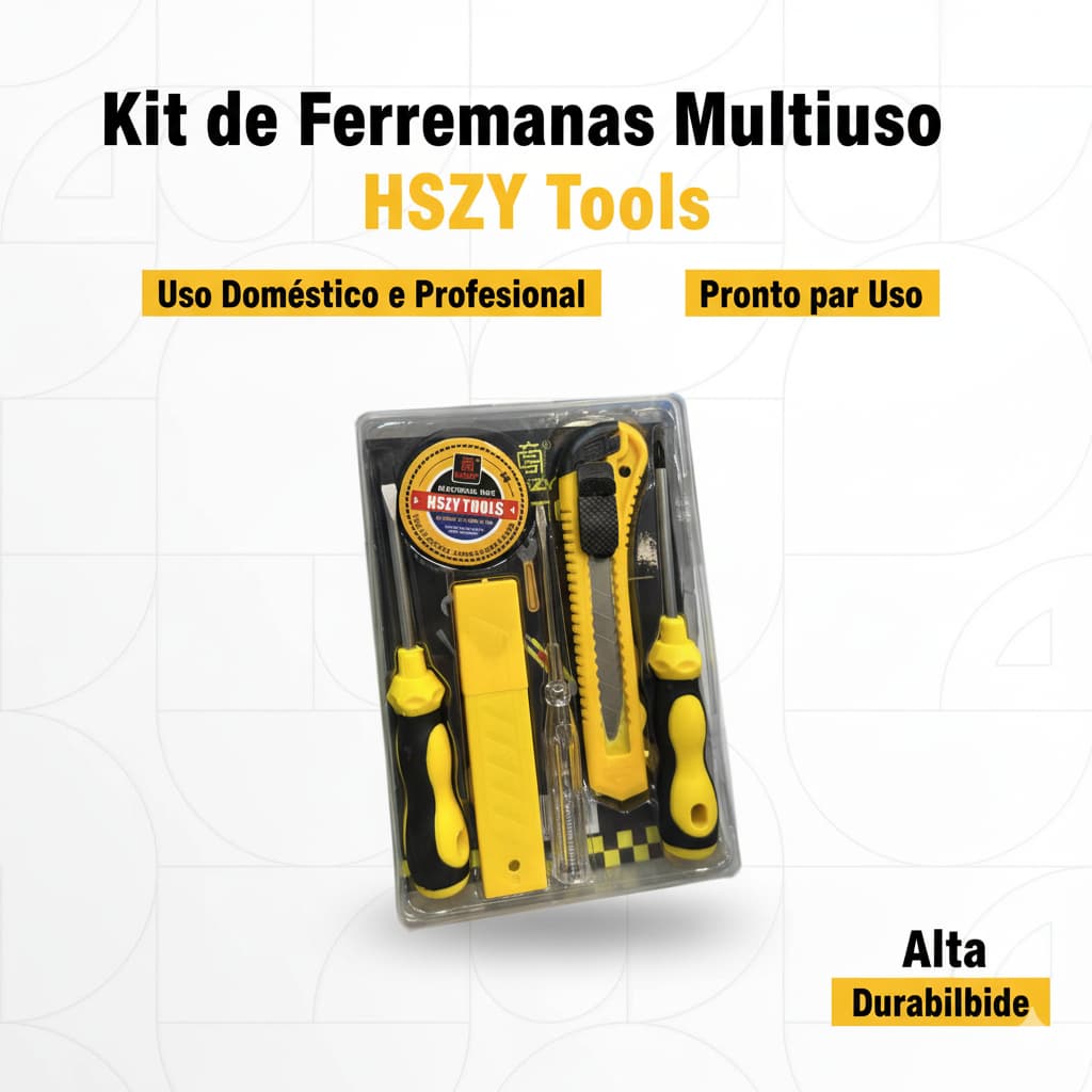 Kit com 7 peças de Ferramentas Para uso Profissional e Doméstico Portátil Chave de Fenda  Estilete