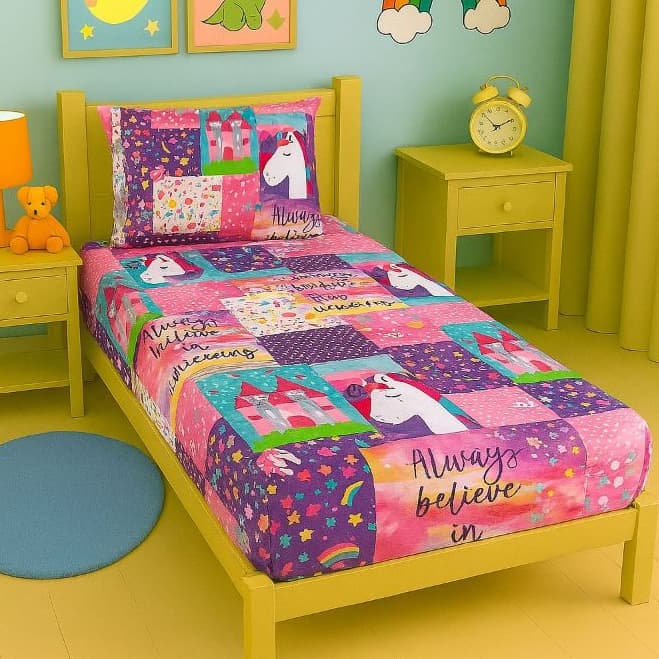 Jogo de Lençol com Elástico Solteiro 02 Peças Cama Box 180 Fios Toque Macio