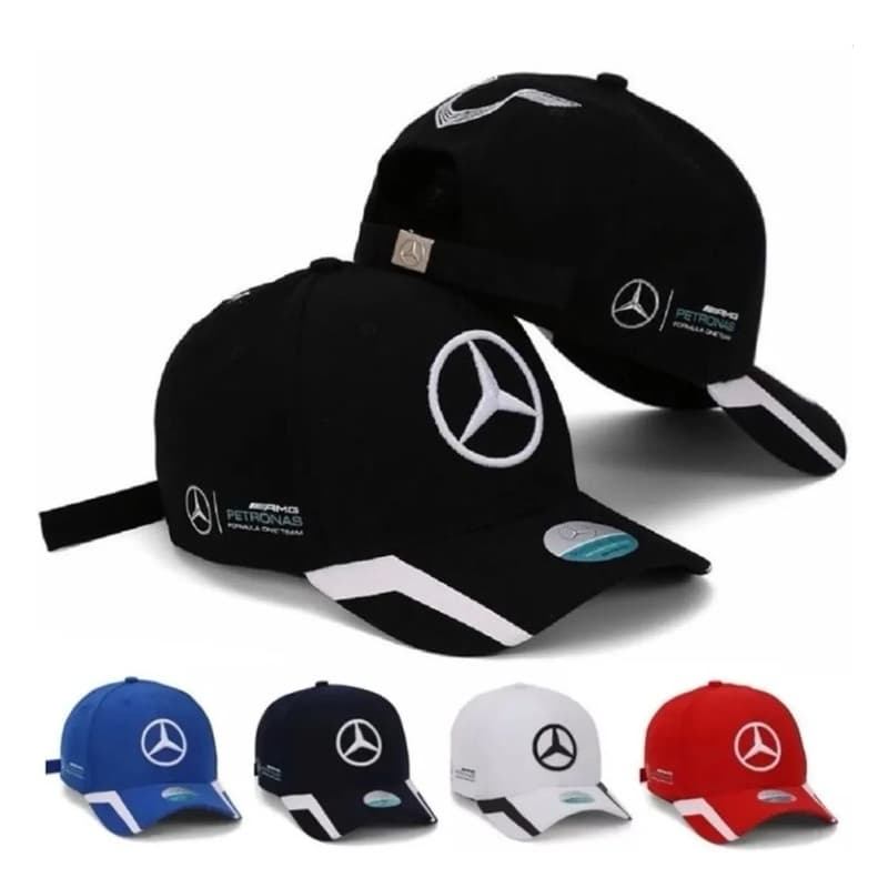 Boné Mercedes AMG Petronas F1 Strapback Original Aba Curva Ajustável Várias Cores