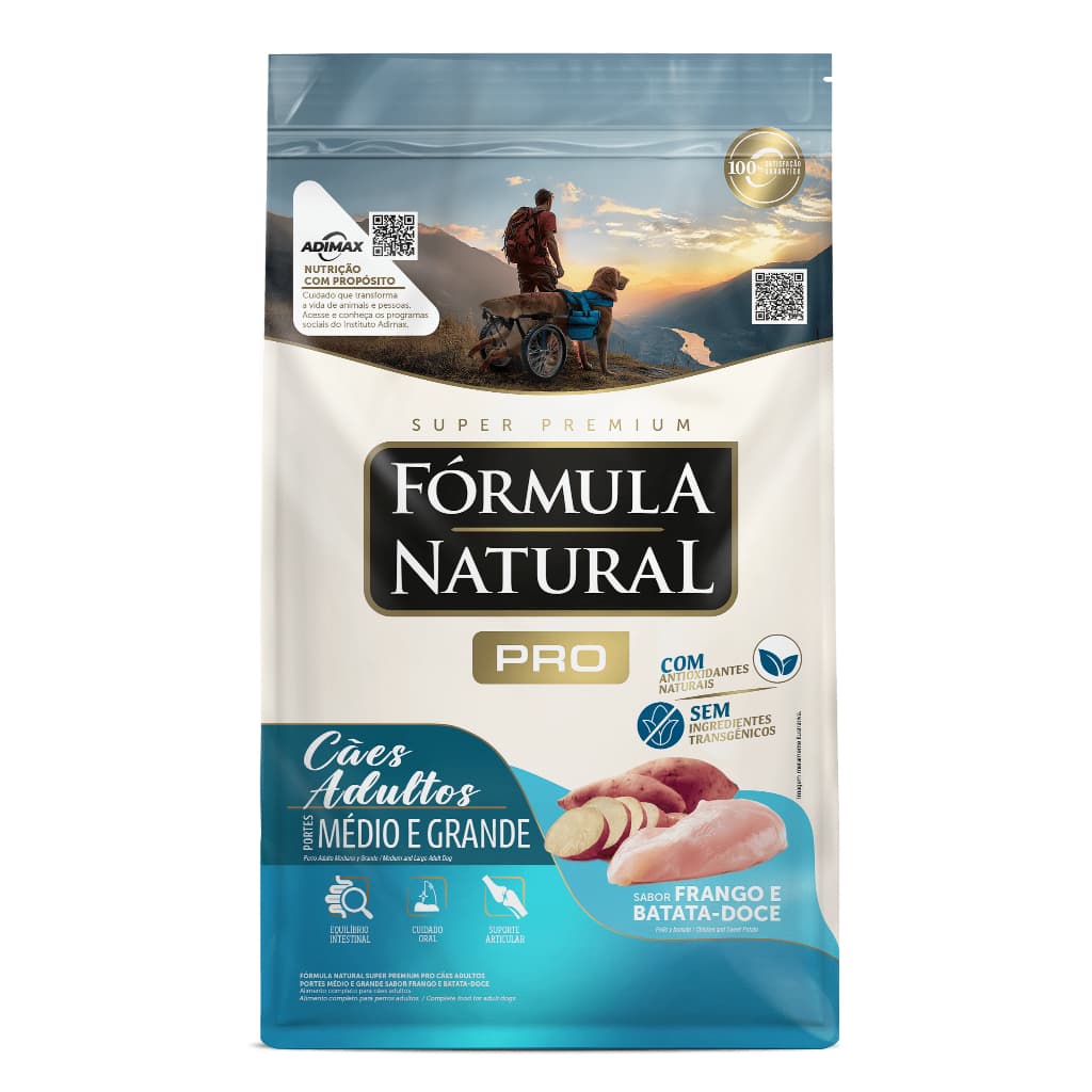 Ração Fórmula Natural Pró para Cães Adultos Médio e Grande Frango 15kg