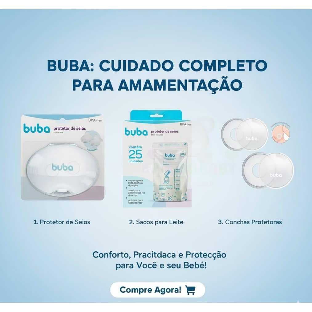 Kit Amamentação Buba  | Conchas + Protetores de Seios + Sacos para Leite Materno (25 un.)