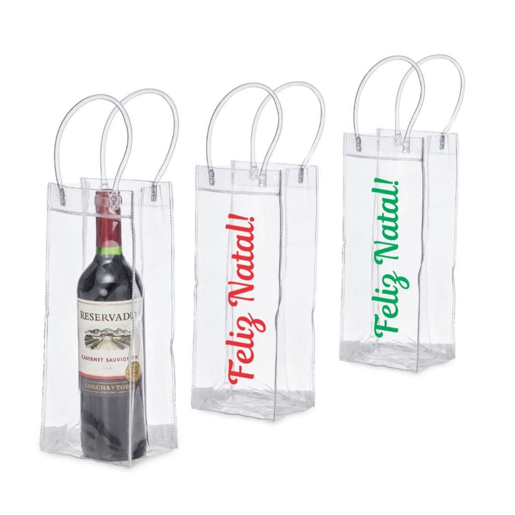 Kit com 3 unidades de Sacola de Gelo para Bebidas PERSONALIZADO NATAL ou com sua logo