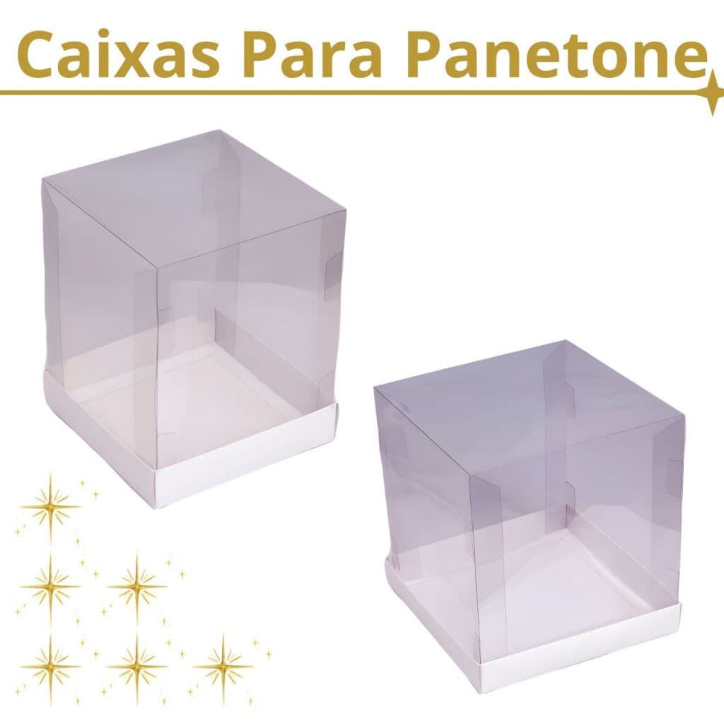 Caixas Transparente Para Panetones De 1 Kilo Natal Festas