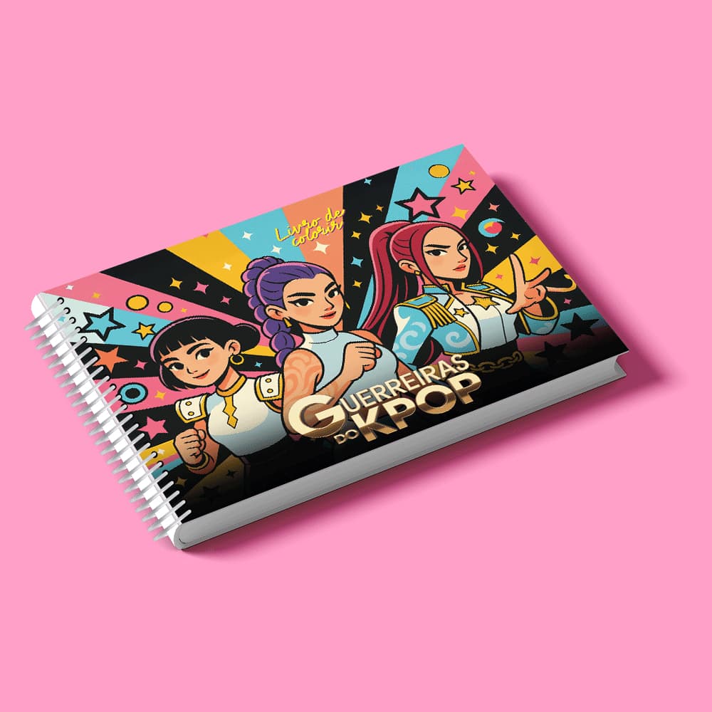 Livro colorir guerreiras kpop 23 livros 50 paginas + acetato