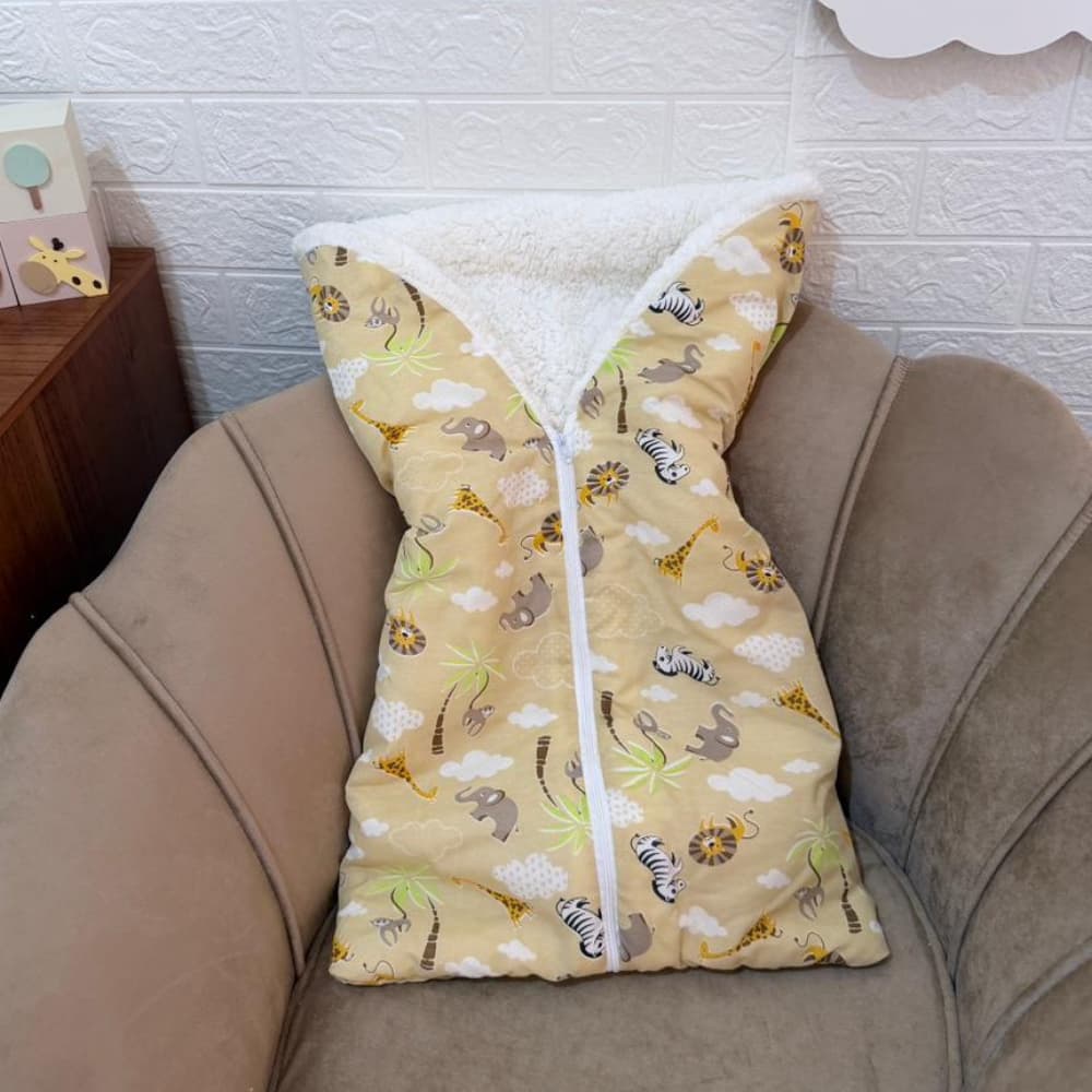 Saco De Dormir para Bebê com Sherpa Macio Aconchegante Estampado