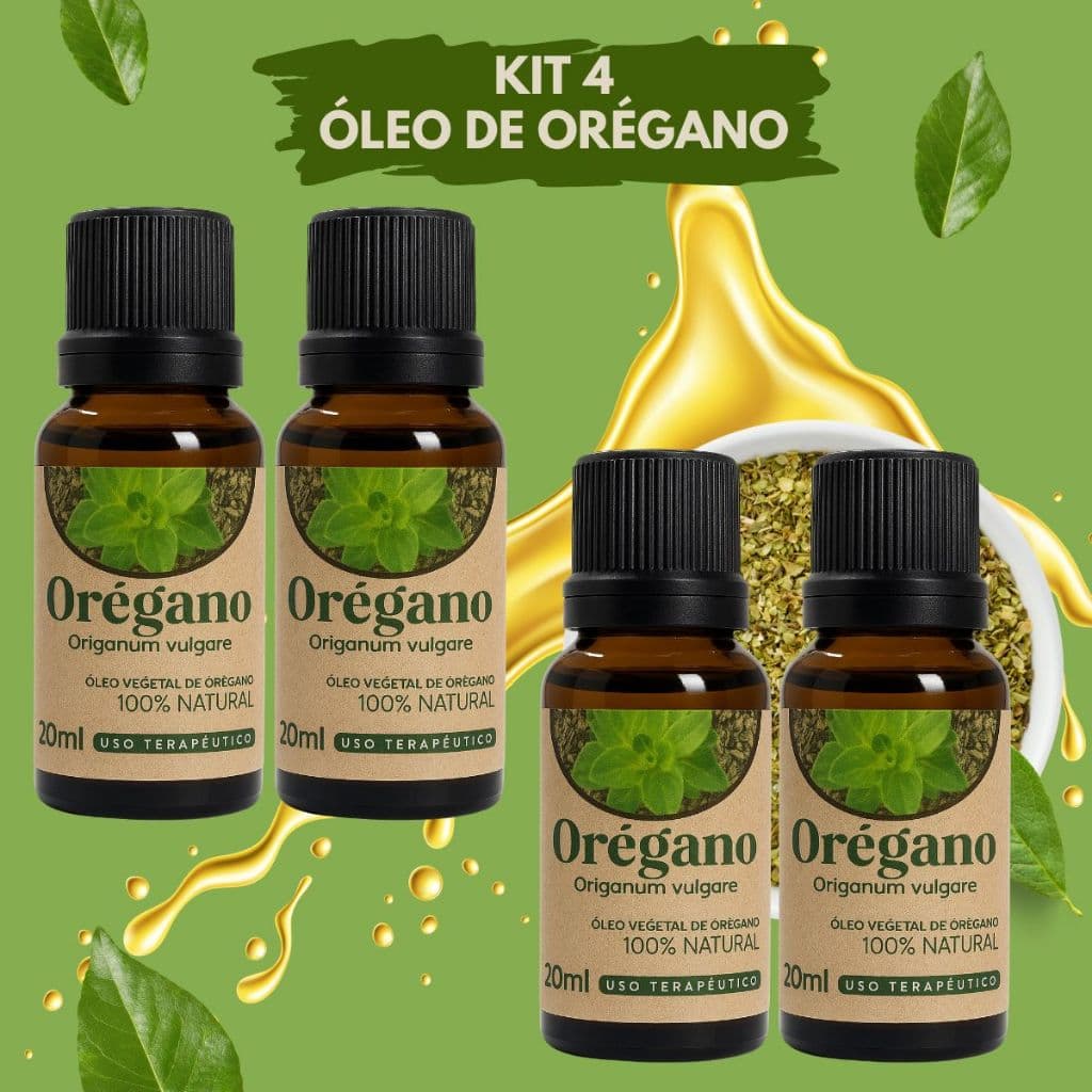 Kit 4 Óleos de Orégano 20 ml – Alta Concentração Natural