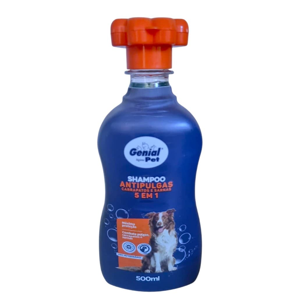 Shampo Genial Pet Antipulgas e Anticarrapatos 500ml Para Caes