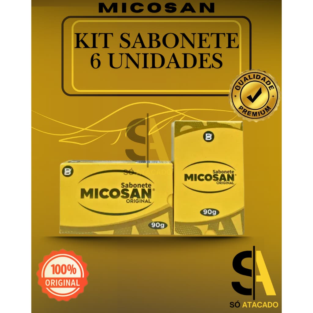 Kit 6 UND - Sabonete Barra Micosan 90g Antisséptico e Antifúngico –Micose, Frieira e Odores - Baruc