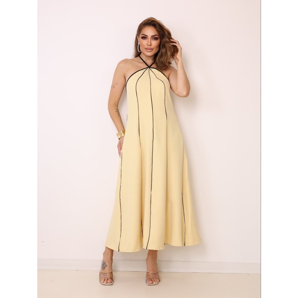 Vestido Alfaiataria Listrada CHIC Moda Feminina COD 165