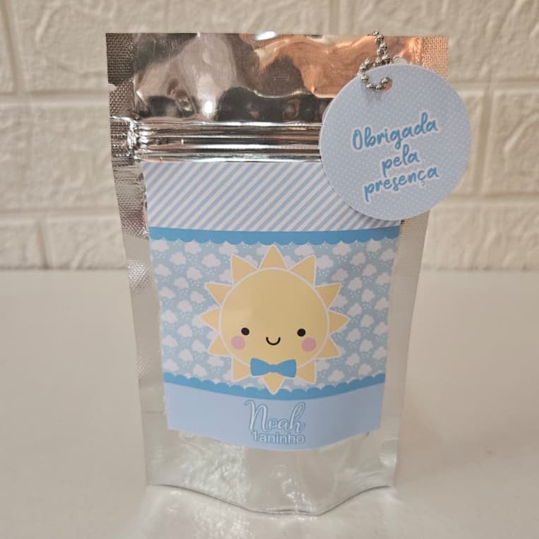 Saquinho Metalizado Raio de SOL Personalizado/Lembrancinha Primeira Volta ao Sol/Personalizados Primeira Volta ao Sol