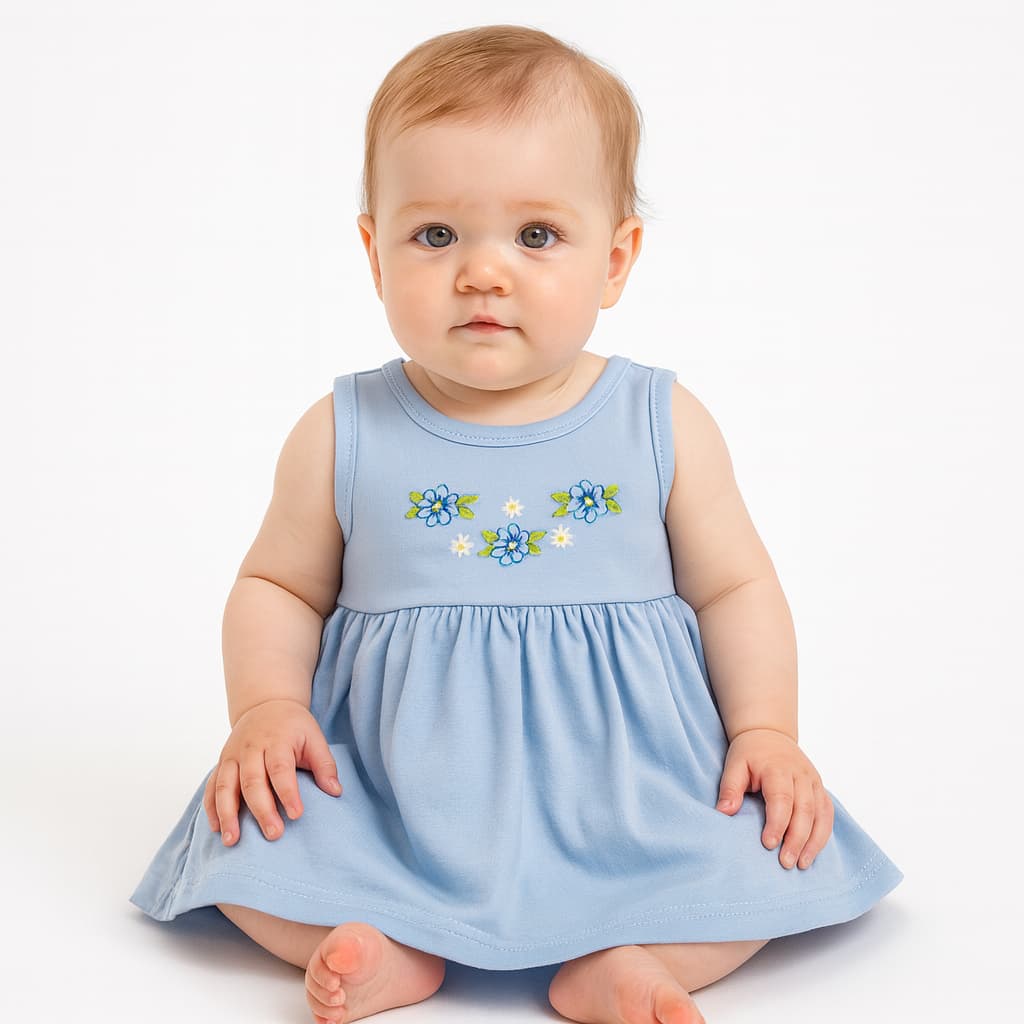 Vestidos Infantil Bebê Menina Liso Super Confortável Lançamento