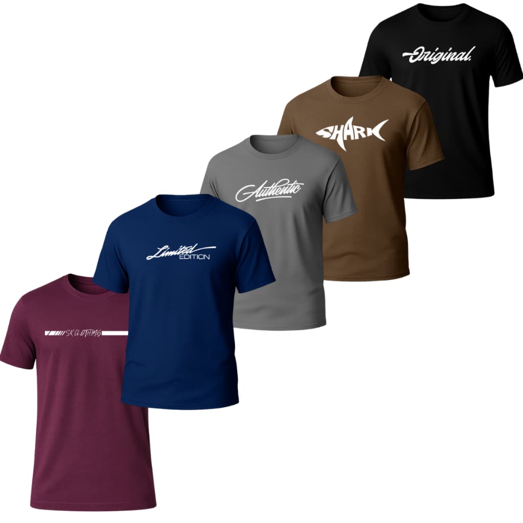 Kit 5 Camisetas Dry Fit Estampado Sk Clothing- C0002