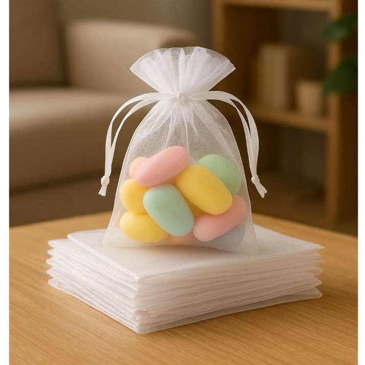 Kit 25 Saquinho Saco Organza 7x9 CM - ( Várias Cores ) - Lembrancinhas Casamento Chá de Bebê