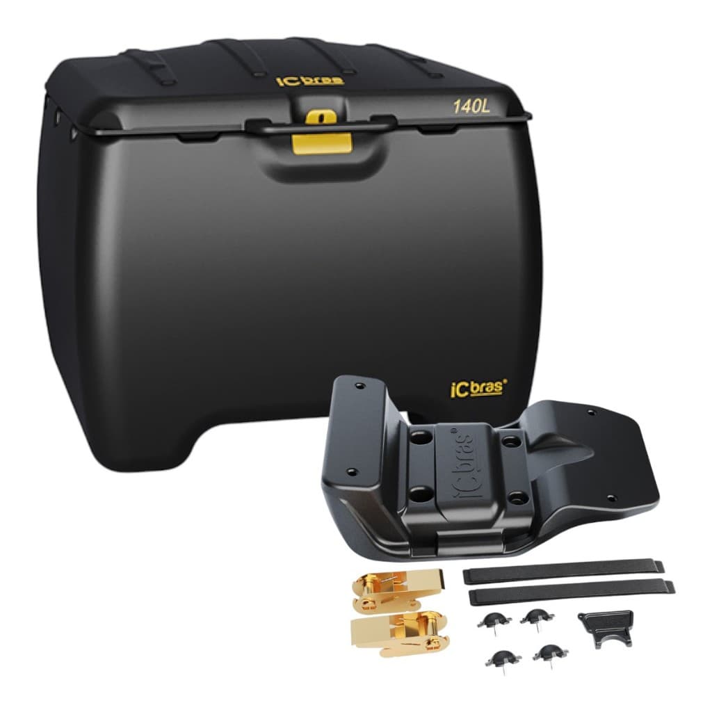 Bau Bauleto Caixa Moto 140 Litros E Suporte Universal  Icbras Tvs Sport 110 Mottu Bros 160 Crosser 150 Xre 190 300
