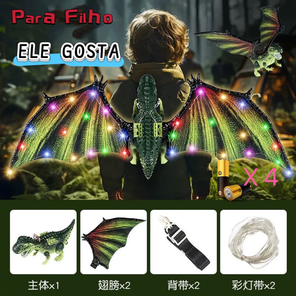 Brinquedos de asas de anjo elétricas e simuladas, com iluminação, para crianças