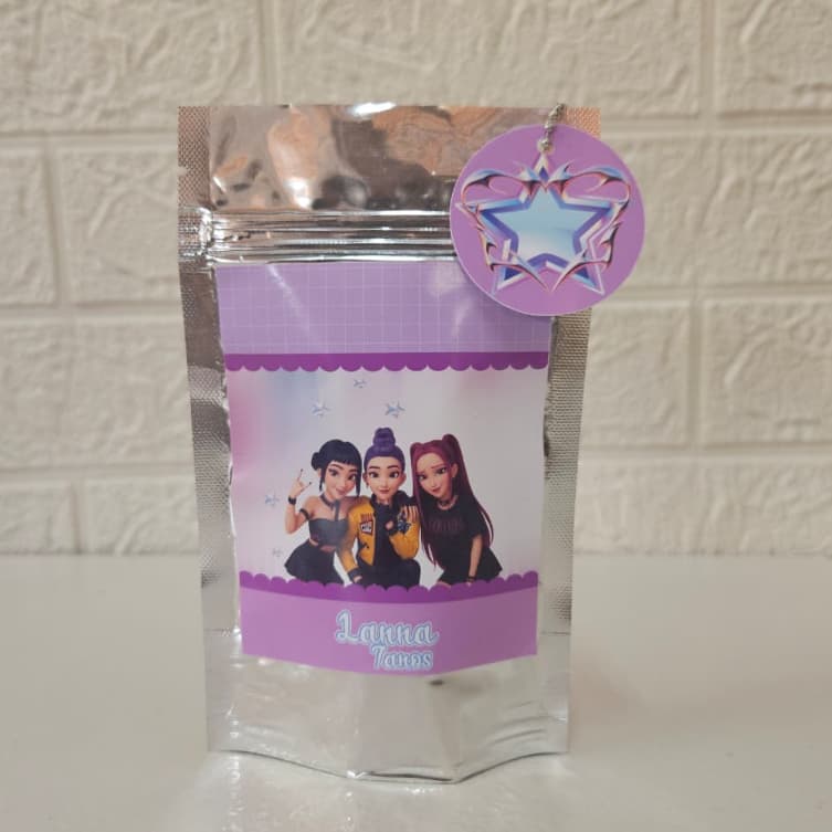 Saquinho Metalizado Guerreiras do k-Pop /Lembrancinha personalizada Guerreiras do K-Pop/Personalizados Guerreiras  K-