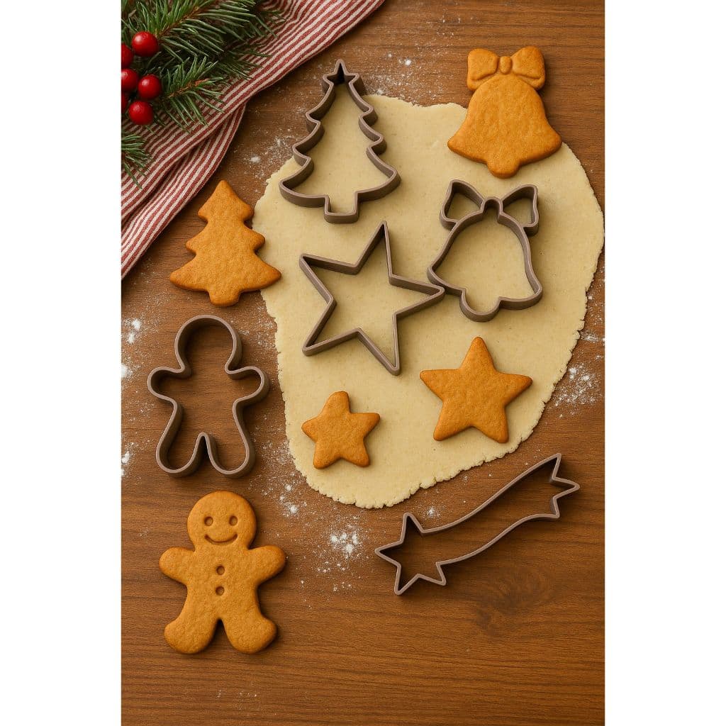 KIT C/5 Cortador Massas Biscoito natalino Pasta Americana Artigo de Confeitaria Natal Biscoito