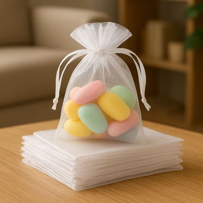 Kit 50 Saquinho Saco Organza Tule 7x9 CM - ( Várias Cores ) - Lembrancinhas Casamento Chá de Bebê