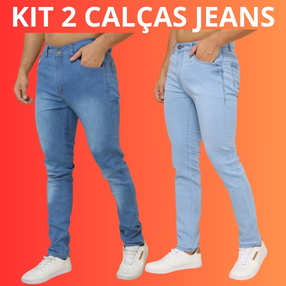 kit calças jeans masculina com elastano linha premium NF promoção