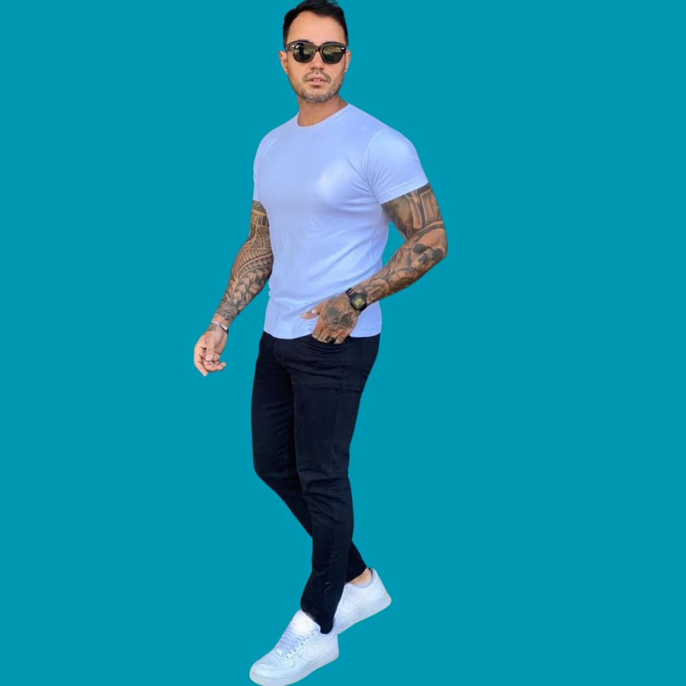 Calça jeans preta masculina skinny linha premium não desbota promoção