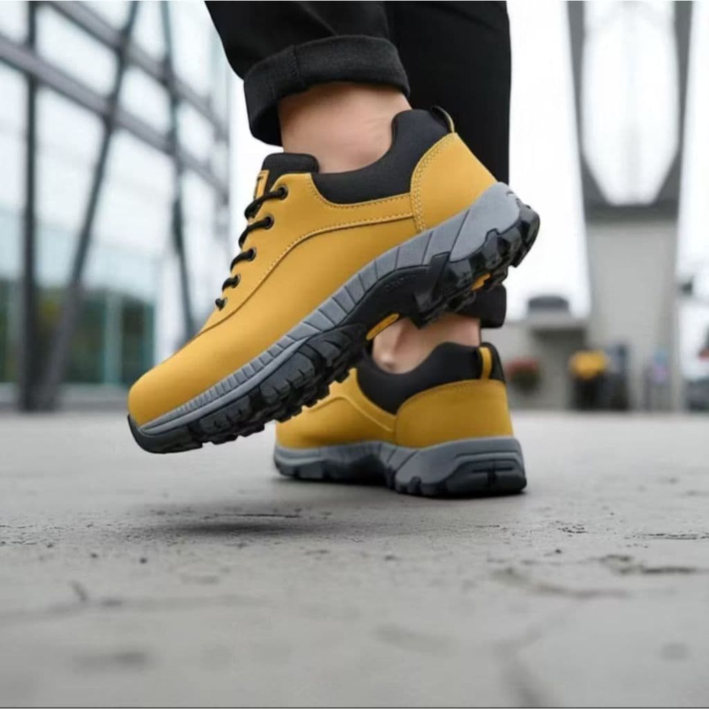 Bota Masculina Caterpillar Casual Couro Sintético Confortável Antiderrapante Tratorada