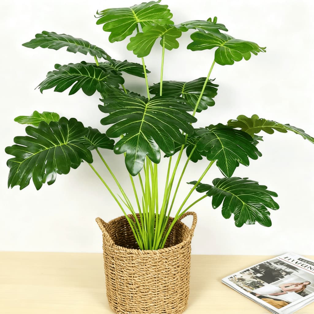 Kit 1/2 Buquê de Costela de Adão Artificial 12/24 Folhas 50cm Folhas Artificiais de Planta