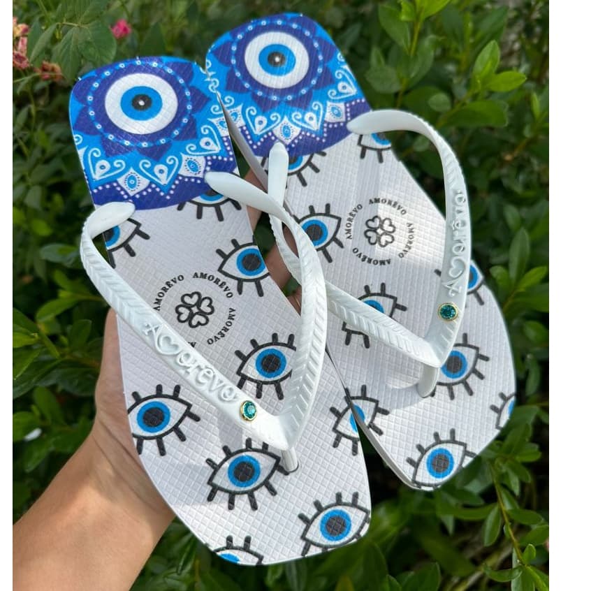 Chinelo Olho Grego Feminino Macio Confortavel Promoção Envio Imediato