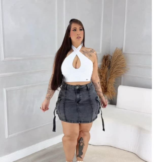 Croped plus size,Croped decotado plus,Croped feminino plus sem bojo