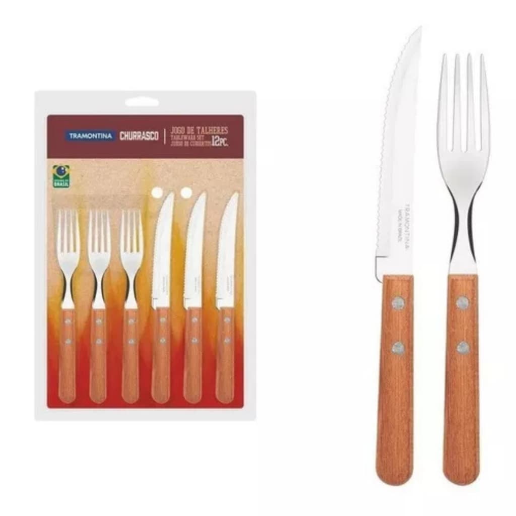 Faqueiro Tramontina 12 Peças Dynamic p/Churrasco Aço Inox