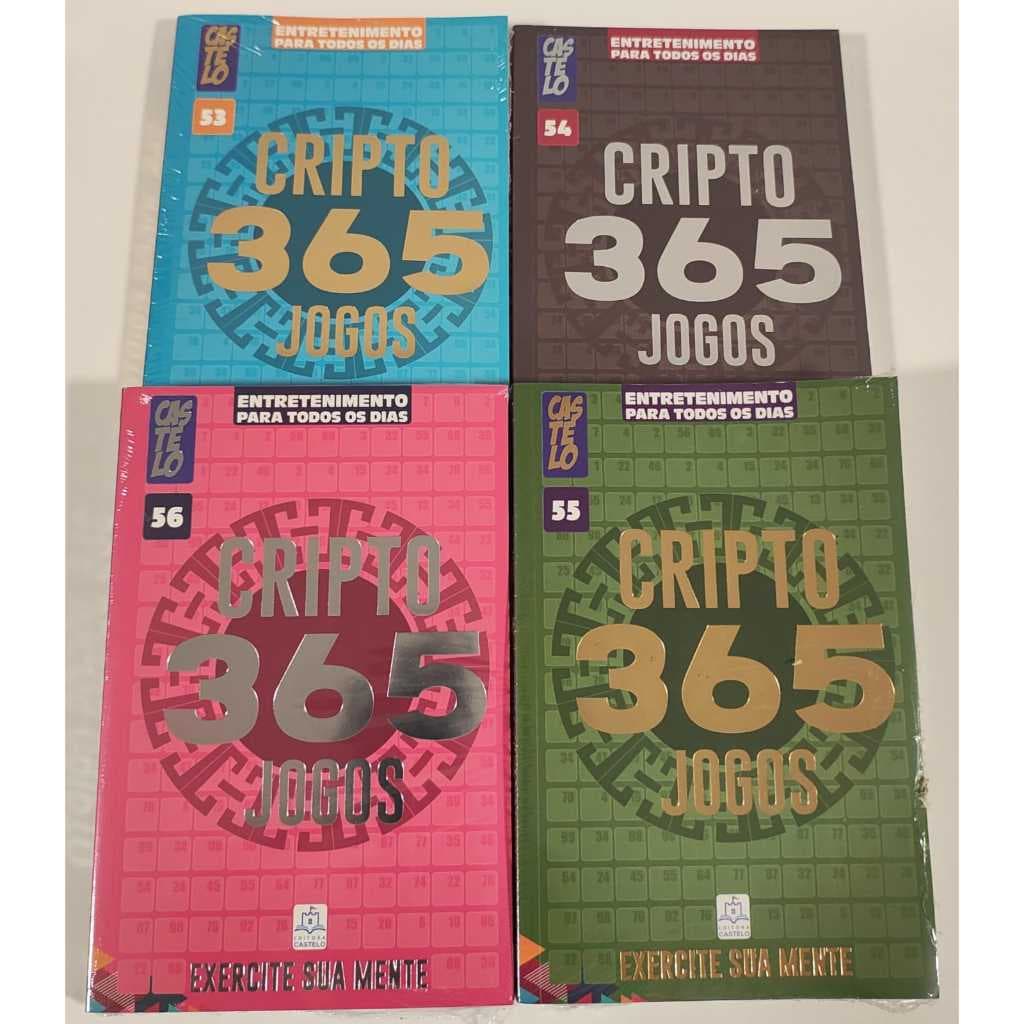 KIT 365 JOGOS CRIPTO COM 4 LIVROS