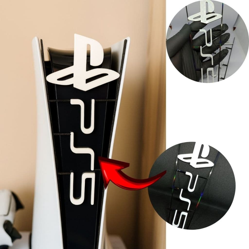 Letreiro Playstation PS5 Slim 3D | Encaixe Frontal Personalizado | Logo Playstation Gamer