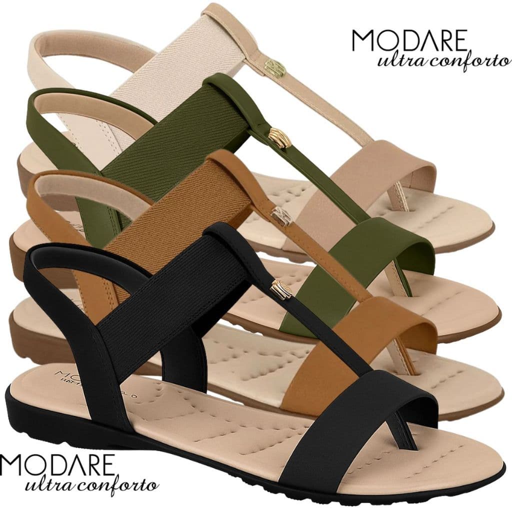 Sandália Feminina Modare Rasteira Casual Confortável Elegante Moda Feminina Original