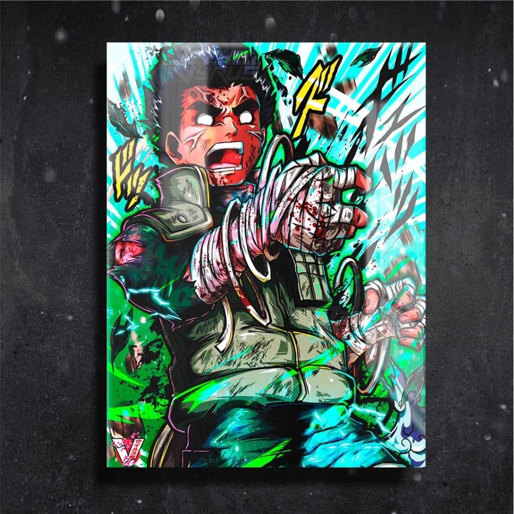 Quadro decorativo Rock Lee Ball Naruto Anime Placa Decorativa Brilhante quarto escritorio