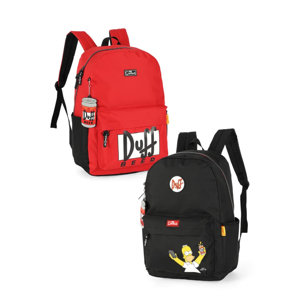 Mochila de Costas Juvenil Escolar Passeio Faculdade Menino Os Simpsons Duff Beer Original Luxcel