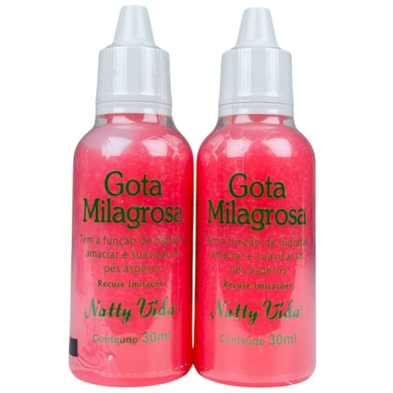 Gota Milagrosa Para Mãos e Pés Ressecados e com Rachaduras 2 Unid. 30mL Natty Vida