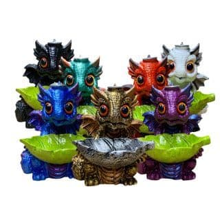 Incensário Dragão Bebe Cascata de Fumaça Aromatizador Decorativo