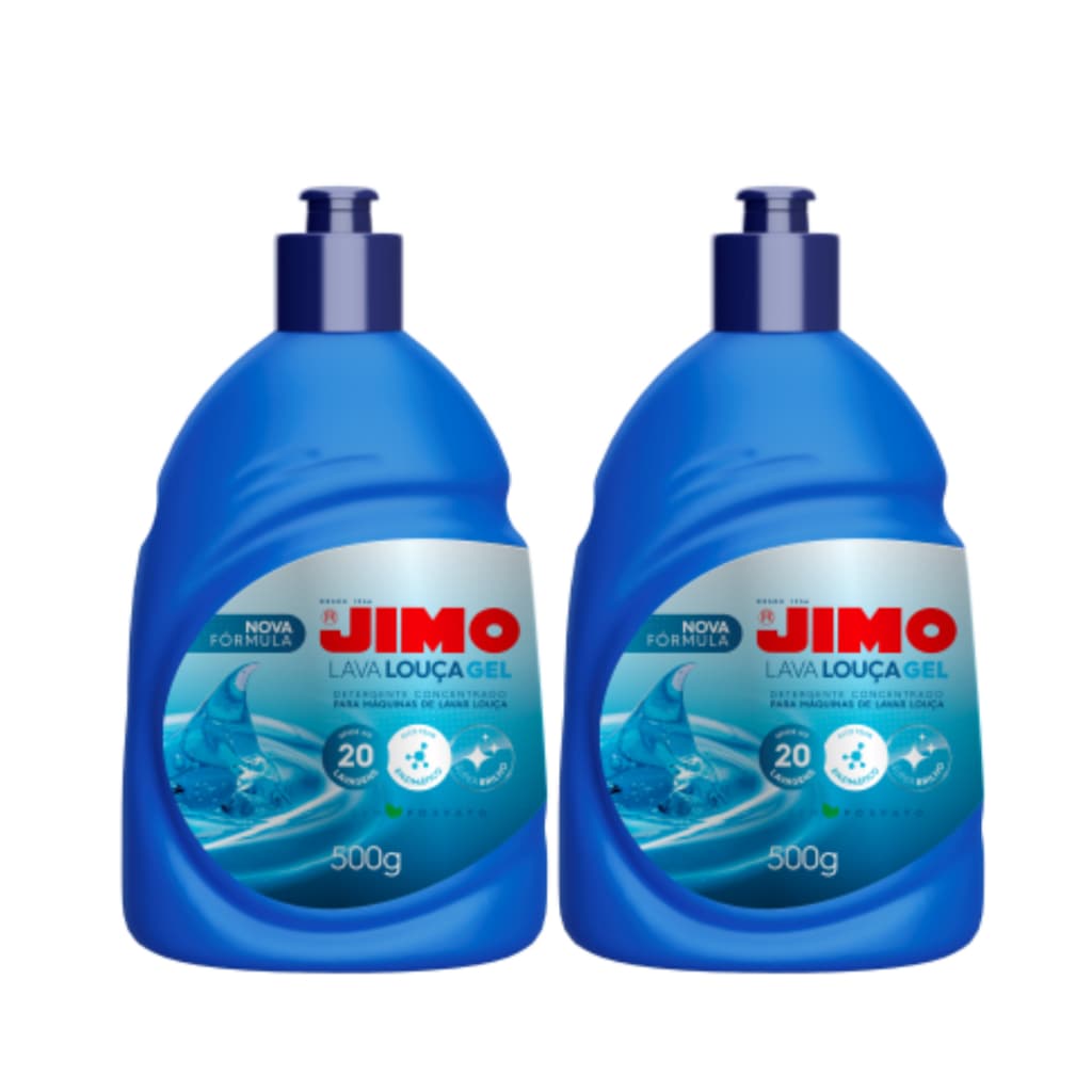 Jimo Lava Louças Gel 500g  Limpeza Profunda Brilho Para Lava Louça - Kit com 2