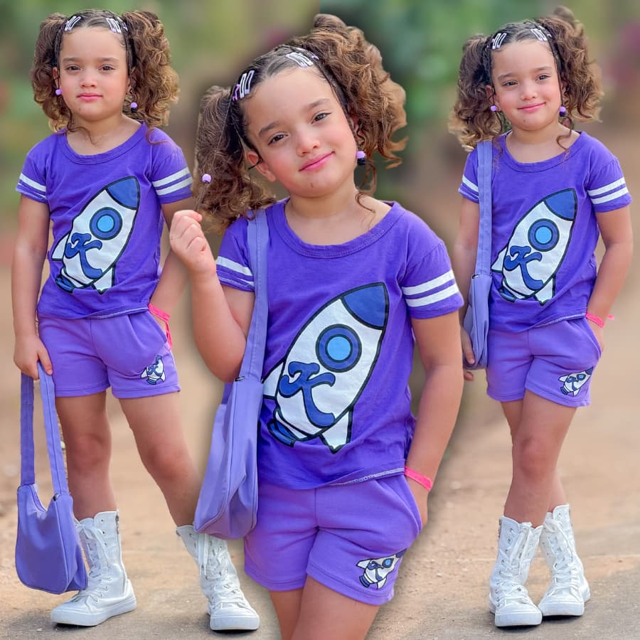 Conjunto Infantil Menina Emilly Vick Leve Ideal para o Dia a Dia Verão