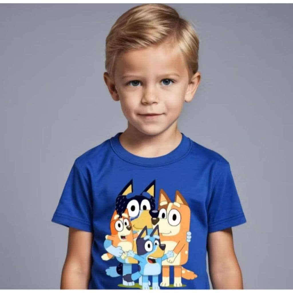 Camiseta Infantil Estampada Blu e Bingo Novo lançamento