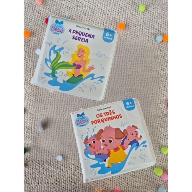 Kit Livros de Banho – A Pequena Sereia + Os Três Porquinhos | Clássico Infantil Releitura | 6m+