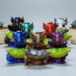 Incensário Bebe Dragão Cascata De Fumaça Porta Incenso Aromatizador Decorativo