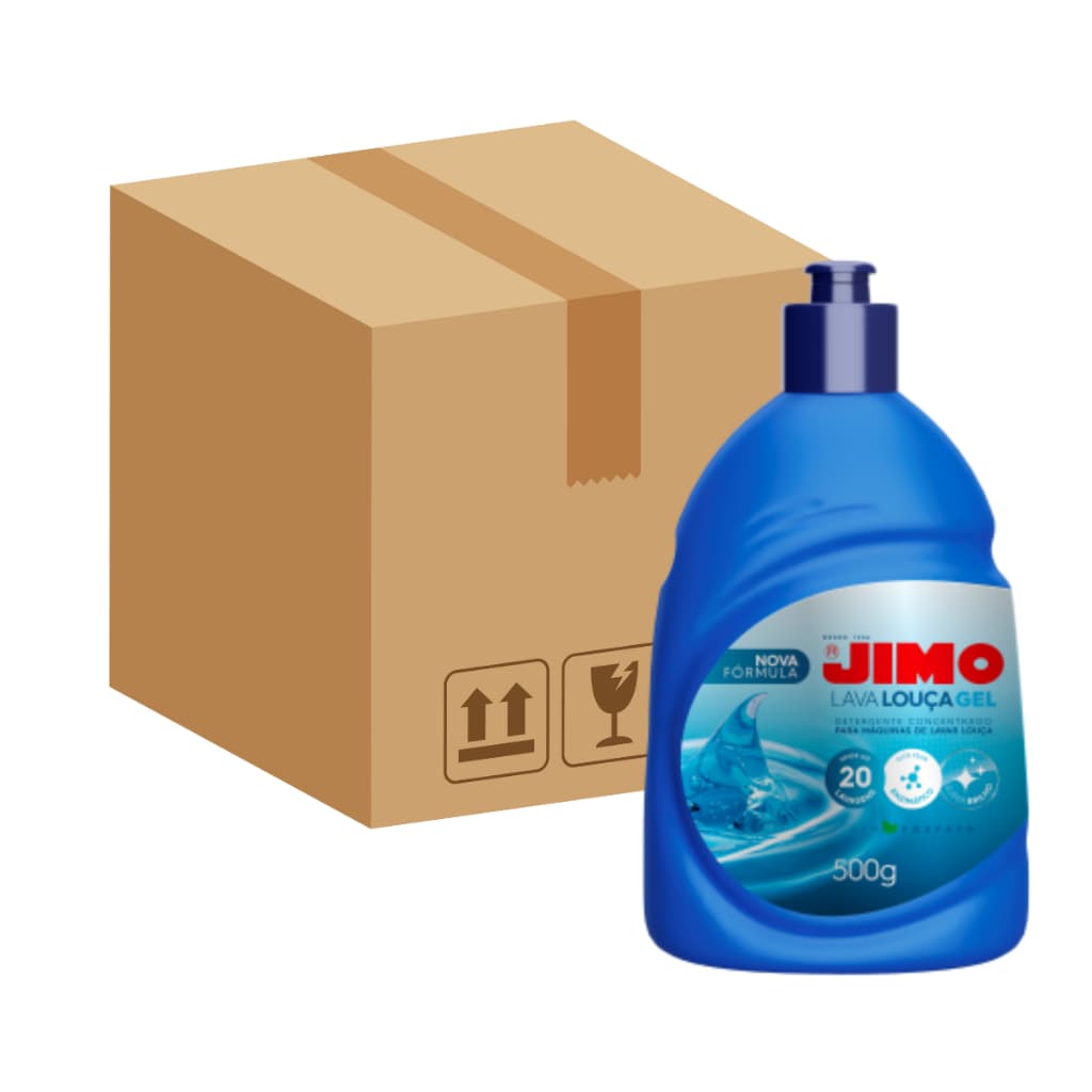 Jimo Lava Louças Gel 500g  Limpeza Profunda Brilho Para Lava Louça - Kit com 6
