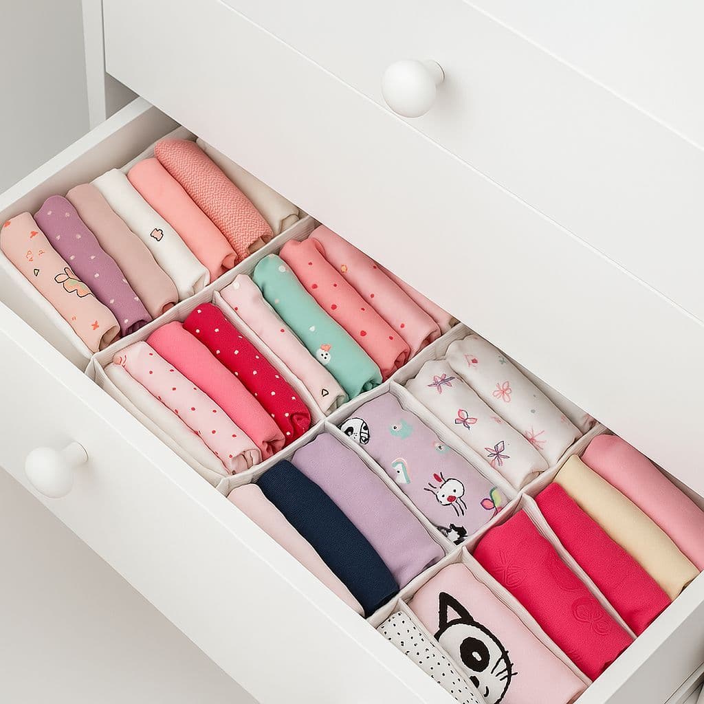 kit 5 Colmeia Média Organizadora de gaveta 40X15X20cm camisetas bermudas roupas infantis e de bebe