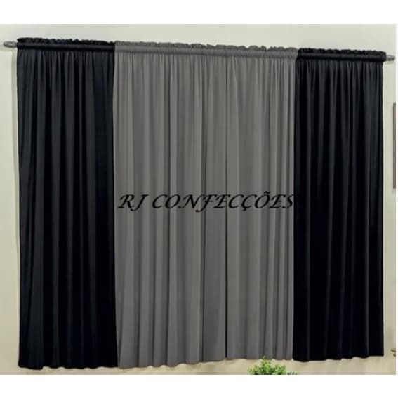 Cortina 4,00X2,80 Versátil em Malha Gel - Ideal Para Decoração Sala, Quarto, Escritório, Janela