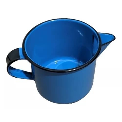 Caneca Esmaltada com bico azul para Café ou Leite 1 L