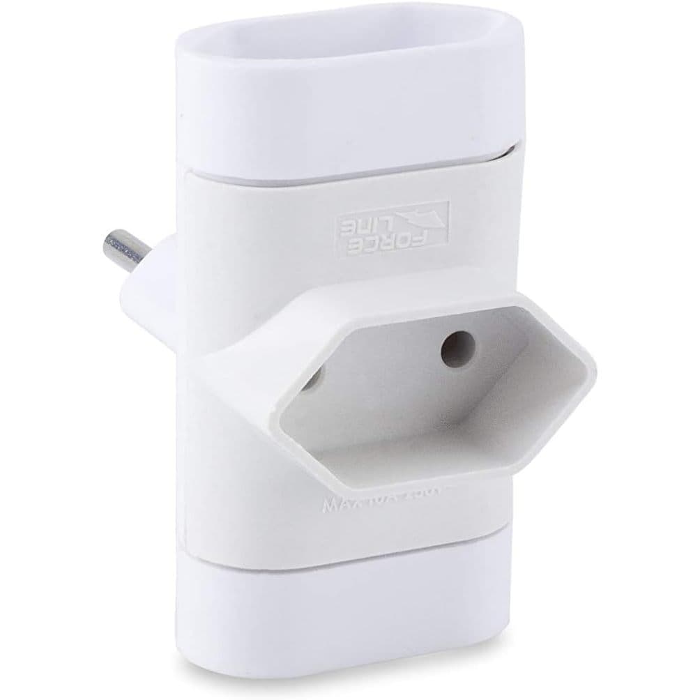 Adaptador Para Tomada Pino Multiplicador Bipolar Branco, Force Line, 0180100015
