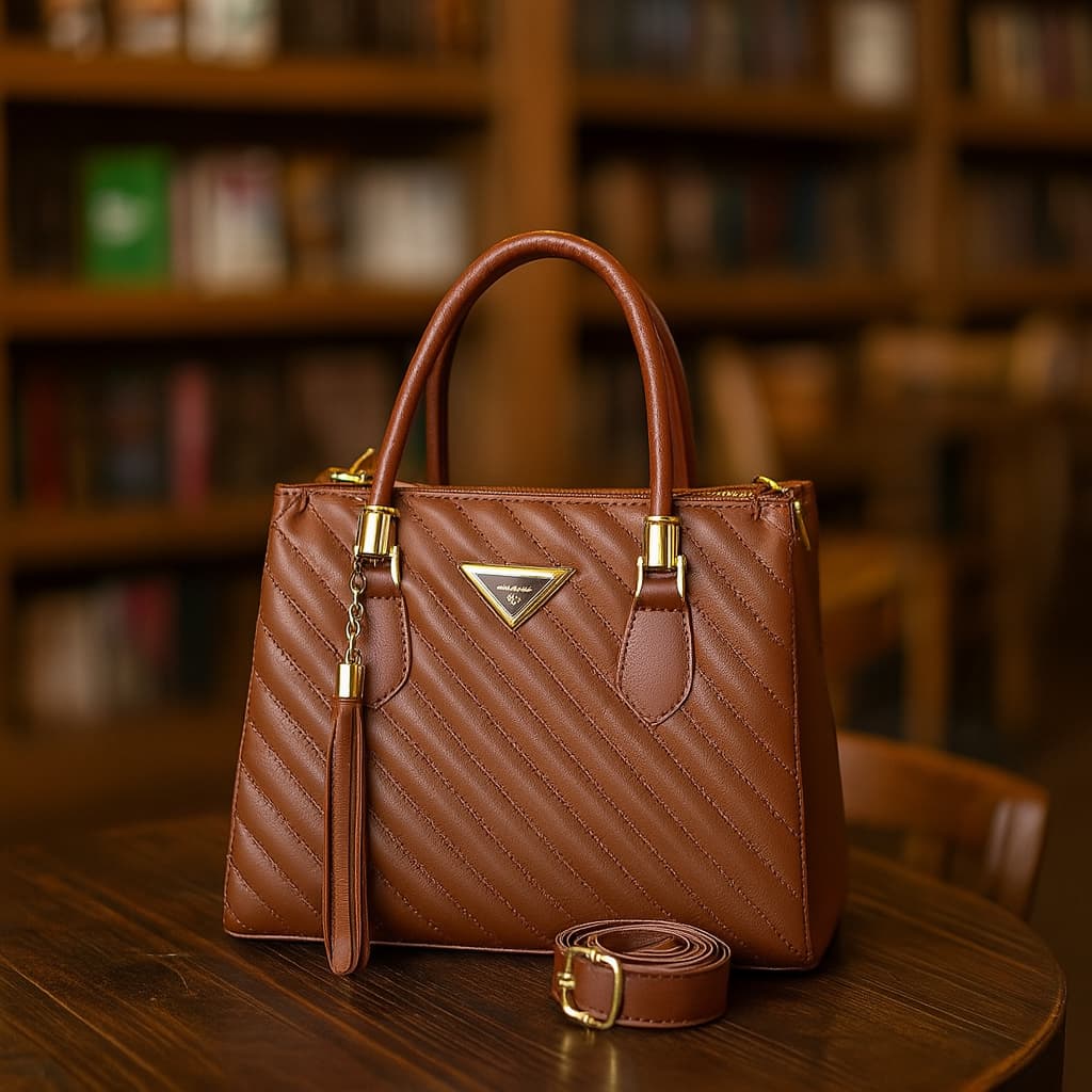 Bolsa Feminina Media Alça de Ombro Transversal Bordada