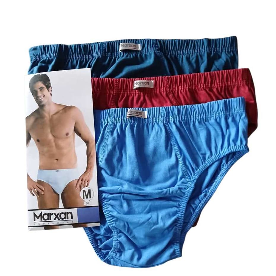 Kit 3 Cuecas Slip Algodão Elástico Embutido Adulto Marxan