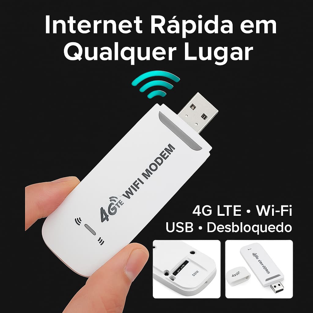 Roteador 4G LTE  Chip Desbloqueado Alta Performance E Velocidade Modem USB Wi-Fi  4G LTE Portátil  Internet NEOXTEK