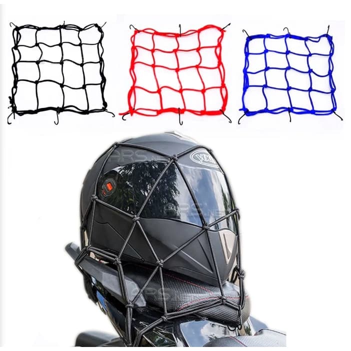 Kit Rede Elástica 30x30 Moto Bike Redinha Carga Aranha Capacete Estica Reforçada